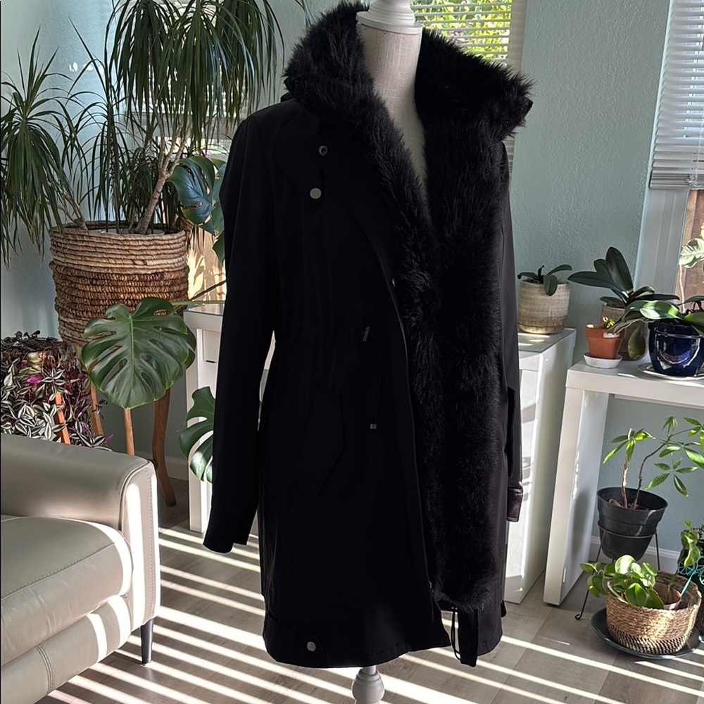 Zara Black Trench Coat with Drawstring Waist